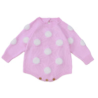 Load image into Gallery viewer, Baby Girls Polka dots Crochet Rompers Wholesale 22081722
