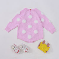 Load image into Gallery viewer, Baby Girls Polka dots Crochet Rompers Wholesale 22081722
