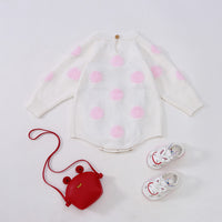 Load image into Gallery viewer, Baby Girls Polka dots Crochet Rompers Wholesale 22081722
