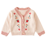 Load image into Gallery viewer, Baby Kid Girls Flower Crochet Embroidered Cardigan Wholesale 220817228

