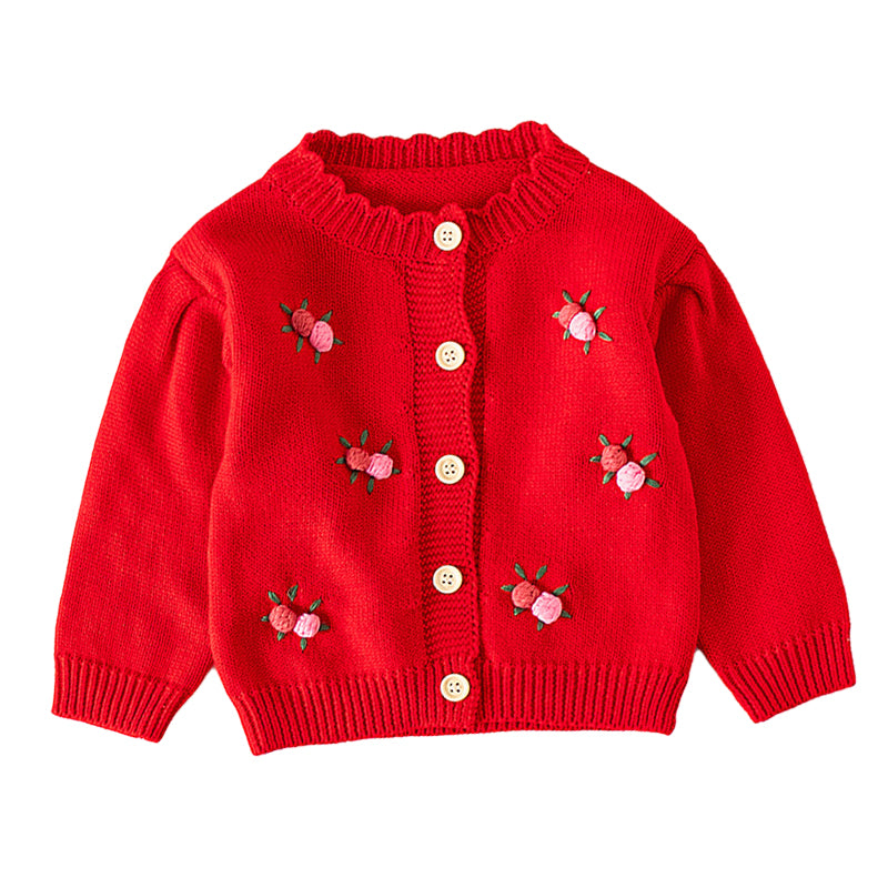 Baby Kid Girls Flower Crochet Embroidered Cardigan Wholesale 220817241