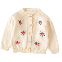 Load image into Gallery viewer, Baby Kid Girls Flower Crochet Embroidered Cardigan Wholesale 220817241
