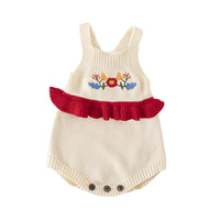 Load image into Gallery viewer, Baby Girls Flower Crochet Embroidered Sweaters Tops Rompers Wholesale 220817254
