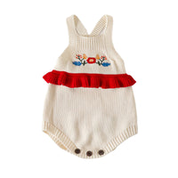 Load image into Gallery viewer, Baby Girls Flower Crochet Embroidered Knitwear Rompers Wholesale 220817261
