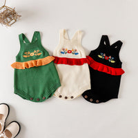 Load image into Gallery viewer, Baby Girls Flower Crochet Embroidered Knitwear Rompers Wholesale 220817261
