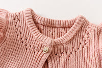 Load image into Gallery viewer, Baby Girls Solid Color Crochet Knitwear Tops Wholesale 220817262
