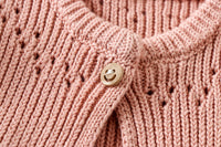 Load image into Gallery viewer, Baby Girls Solid Color Crochet Knitwear Tops Wholesale 220817262
