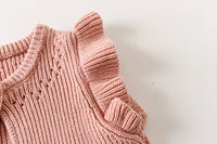 Load image into Gallery viewer, Baby Girls Solid Color Crochet Knitwear Tops Wholesale 220817262
