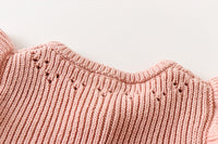 Load image into Gallery viewer, Baby Girls Solid Color Crochet Knitwear Tops Wholesale 220817262
