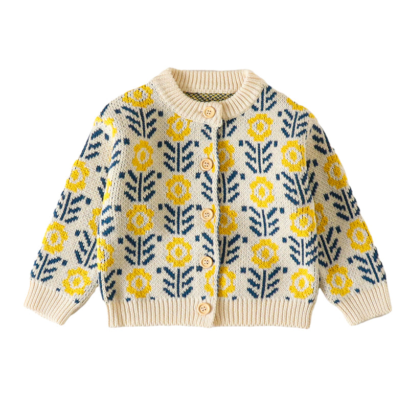 Baby Girls Flower Crochet Cardigan Knitwear Wholesale 220817263