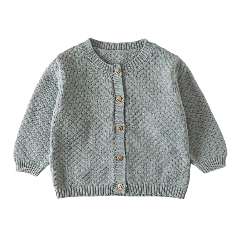 Baby Unisex Solid Color Crochet Cardigan Knitwear Wholesale 220817265