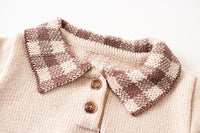 Load image into Gallery viewer, Baby Girls Checked Crochet Knitwear Rompers Wholesale 220817267
