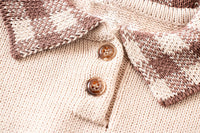 Load image into Gallery viewer, Baby Girls Checked Crochet Knitwear Rompers Wholesale 220817267
