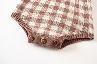 Load image into Gallery viewer, Baby Girls Checked Crochet Knitwear Rompers Wholesale 220817267
