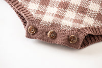 Load image into Gallery viewer, Baby Girls Checked Crochet Knitwear Rompers Wholesale 220817267
