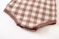 Load image into Gallery viewer, Baby Girls Checked Crochet Knitwear Rompers Wholesale 220817267
