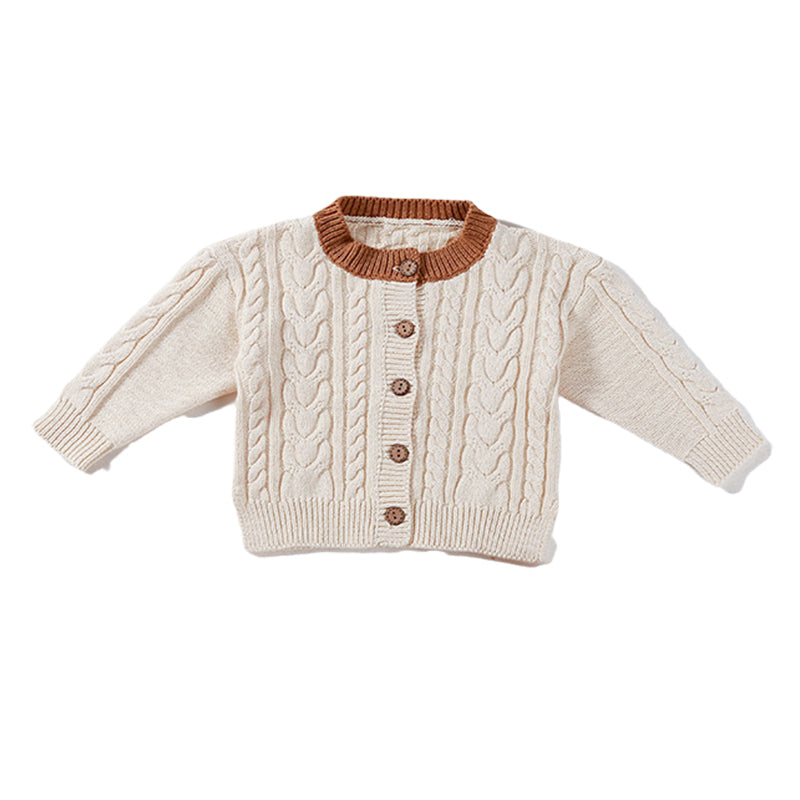 Baby Kid Unisex Color-blocking Crochet Cardigan Wholesale 22081728