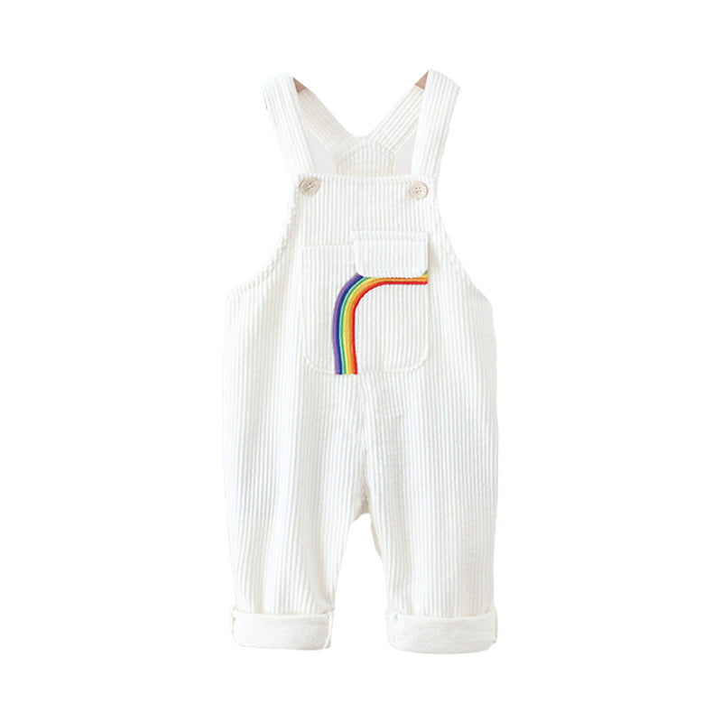Baby Kid Unisex Rainbow Embroidered Jumpsuits Wholesale 220817283
