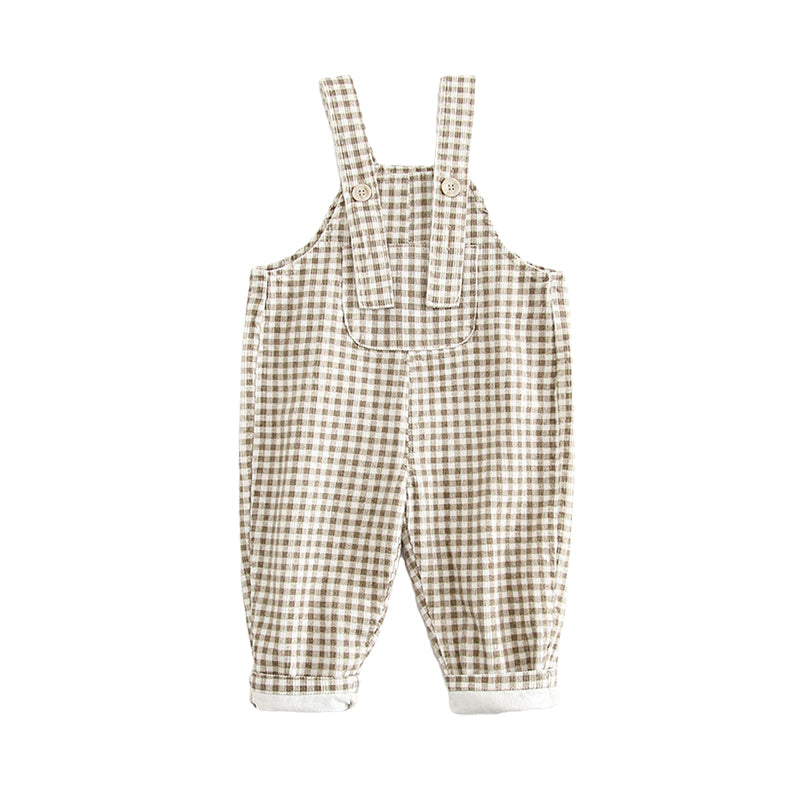Baby Kid Unisex Checked Jumpsuits Wholesale 220817288
