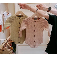 Load image into Gallery viewer, Baby Unisex Solid Color Crochet Rompers Wholesale 22081730
