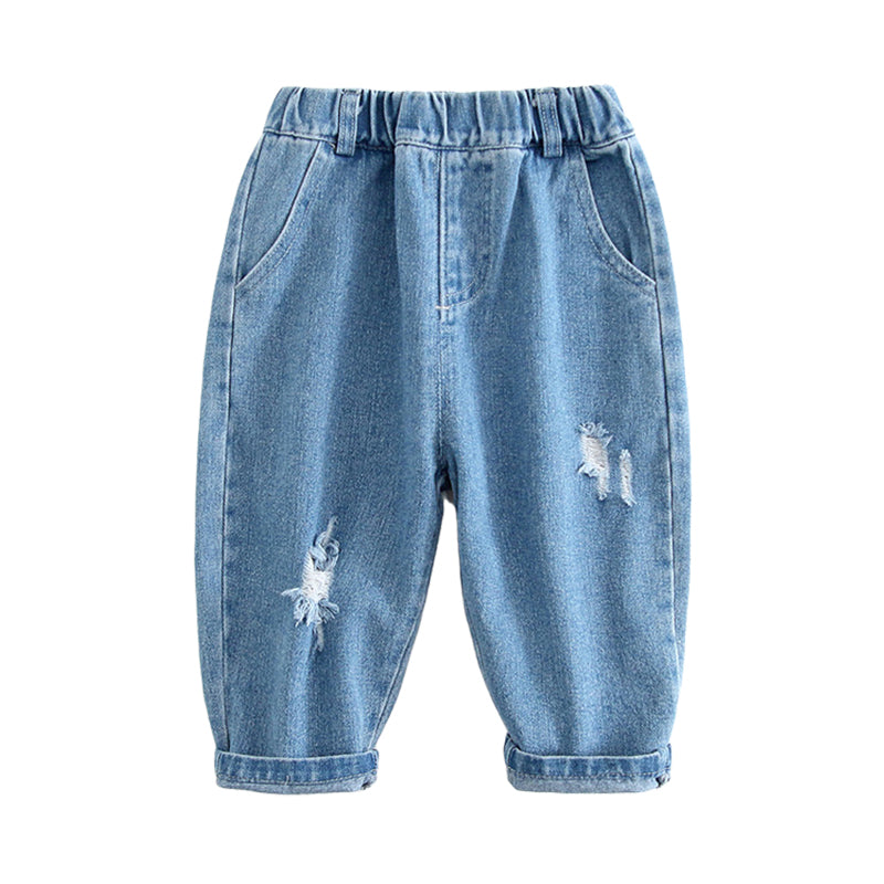 Baby Kid Unisex Ripped Jeans Wholesale 220817300