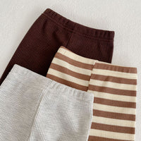 Load image into Gallery viewer, 2 Pieces Set Baby Kid Unisex Solid Color Striped Tops And Pants Wholesale 220817417
