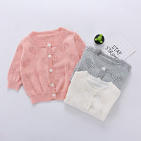 Load image into Gallery viewer, Baby Girls Solid Color Crochet Cardigan Wholesale 22081744
