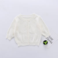 Load image into Gallery viewer, Baby Girls Solid Color Crochet Cardigan Wholesale 22081744
