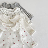 Load image into Gallery viewer, Baby Unisex Striped Flower Polka dots Print Rompers Wholesale 220817448
