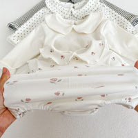 Load image into Gallery viewer, Baby Unisex Striped Flower Polka dots Print Rompers Wholesale 220817448
