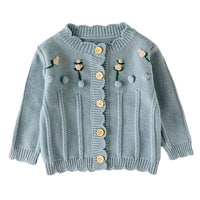 Load image into Gallery viewer, Baby Kid Unisex Solid Color Flower Crochet Cardigan Rompers Wholesale 220817451
