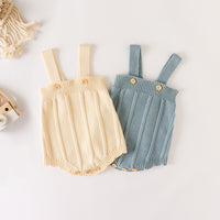 Load image into Gallery viewer, Baby Kid Unisex Solid Color Flower Crochet Cardigan Rompers Wholesale 220817451
