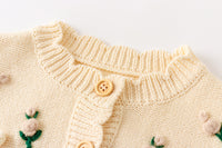 Load image into Gallery viewer, Baby Kid Unisex Solid Color Flower Crochet Cardigan Rompers Wholesale 220817451
