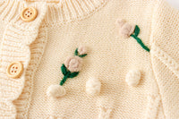 Load image into Gallery viewer, Baby Kid Unisex Solid Color Flower Crochet Cardigan Rompers Wholesale 220817451

