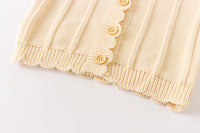 Load image into Gallery viewer, Baby Kid Unisex Solid Color Flower Crochet Cardigan Rompers Wholesale 220817451
