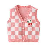 Load image into Gallery viewer, Baby Kid Unisex Checked Cartoon Crochet Vests Waistcoats Cardigan Wholesale 220817452
