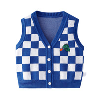 Load image into Gallery viewer, Baby Kid Unisex Checked Cartoon Crochet Vests Waistcoats Cardigan Wholesale 220817452
