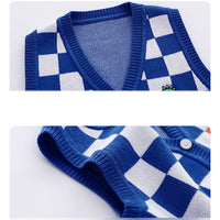 Load image into Gallery viewer, Baby Kid Unisex Checked Cartoon Crochet Vests Waistcoats Cardigan Wholesale 220817452
