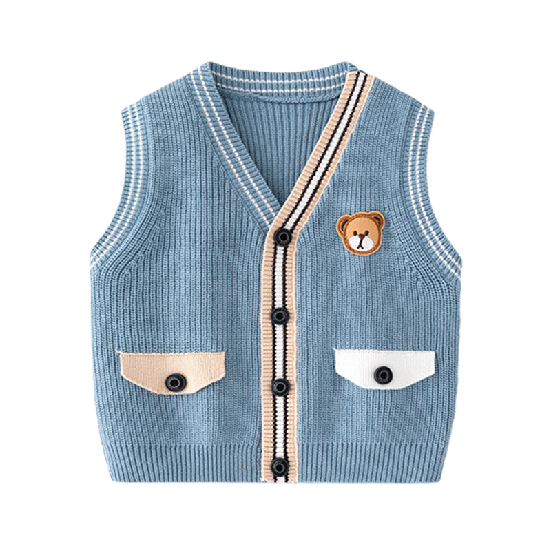 Baby Kid Unisex Solid Color Animals Crochet Vests Waistcoats Cardigan Wholesale 220817453