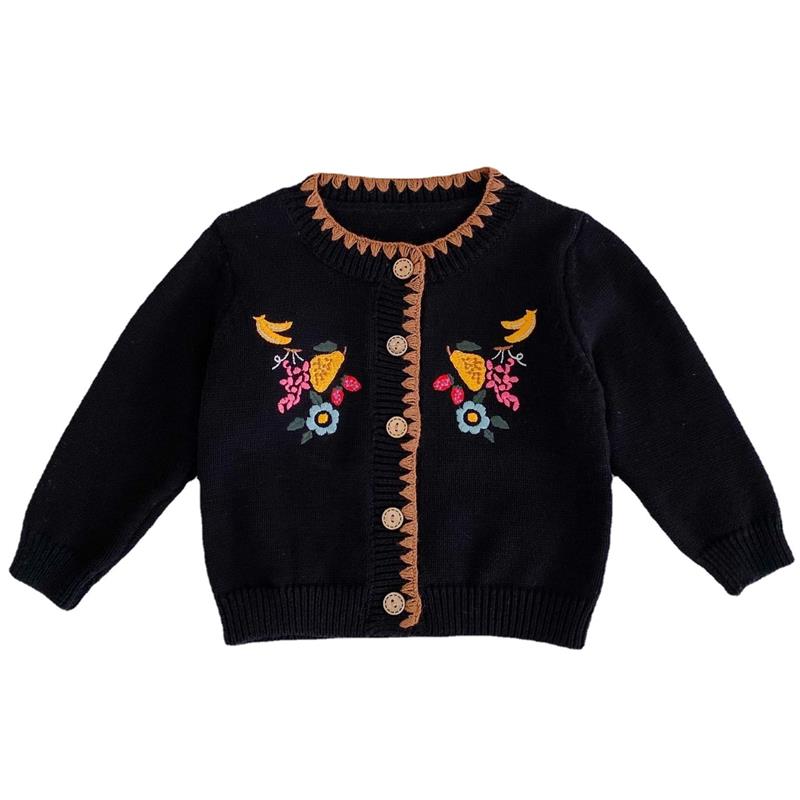 Baby Kid Unisex Flower Fruit Crochet Embroidered Cardigan Wholesale 220817460