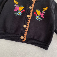 Load image into Gallery viewer, Baby Kid Unisex Flower Fruit Crochet Embroidered Cardigan Wholesale 220817460

