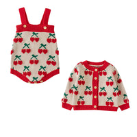 Load image into Gallery viewer, Baby Kid Girls Fruit Crochet Cardigan Rompers Wholesale 220817465
