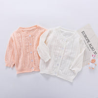 Load image into Gallery viewer, Baby Girls Solid Color Crochet Cardigan Wholesale 22081747
