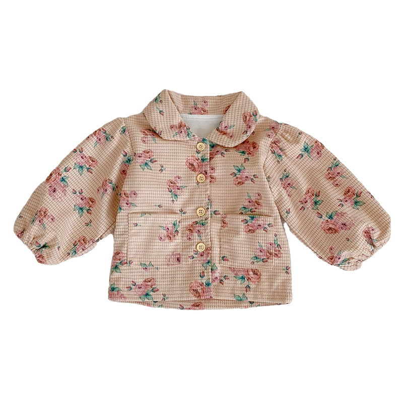 Baby Kid Girls Flower Print Jackets Outwears Wholesale 220817475