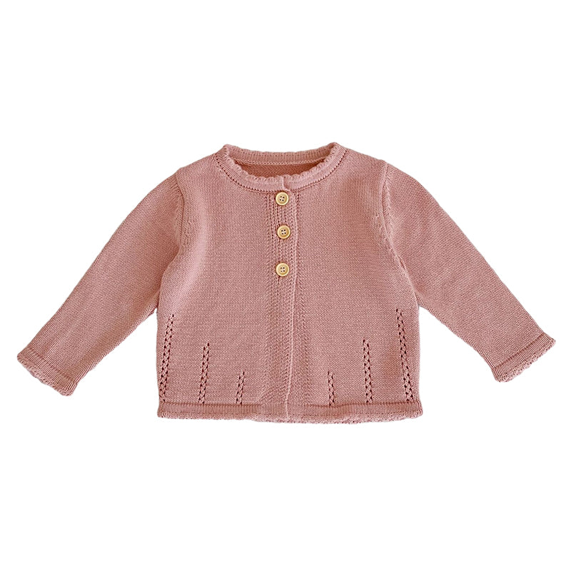 Baby Kid Girls Solid Color Crochet Cardigan Wholesale 220817479
