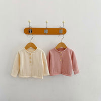 Load image into Gallery viewer, Baby Kid Girls Solid Color Crochet Cardigan Wholesale 220817479
