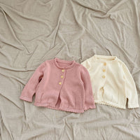 Load image into Gallery viewer, Baby Kid Girls Solid Color Crochet Cardigan Wholesale 220817479
