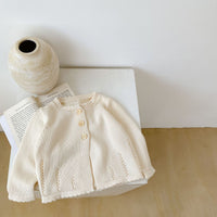 Load image into Gallery viewer, Baby Kid Girls Solid Color Crochet Cardigan Wholesale 220817479
