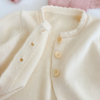 Load image into Gallery viewer, Baby Kid Girls Solid Color Crochet Cardigan Wholesale 220817479
