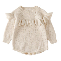 Load image into Gallery viewer, Baby Kid Girls Solid Color Crochet Rompers Wholesale 220817496
